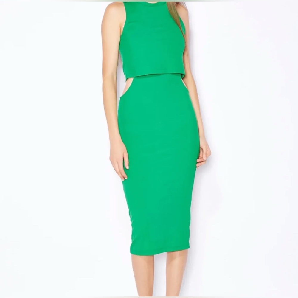 Topshop Green Midi Dress
